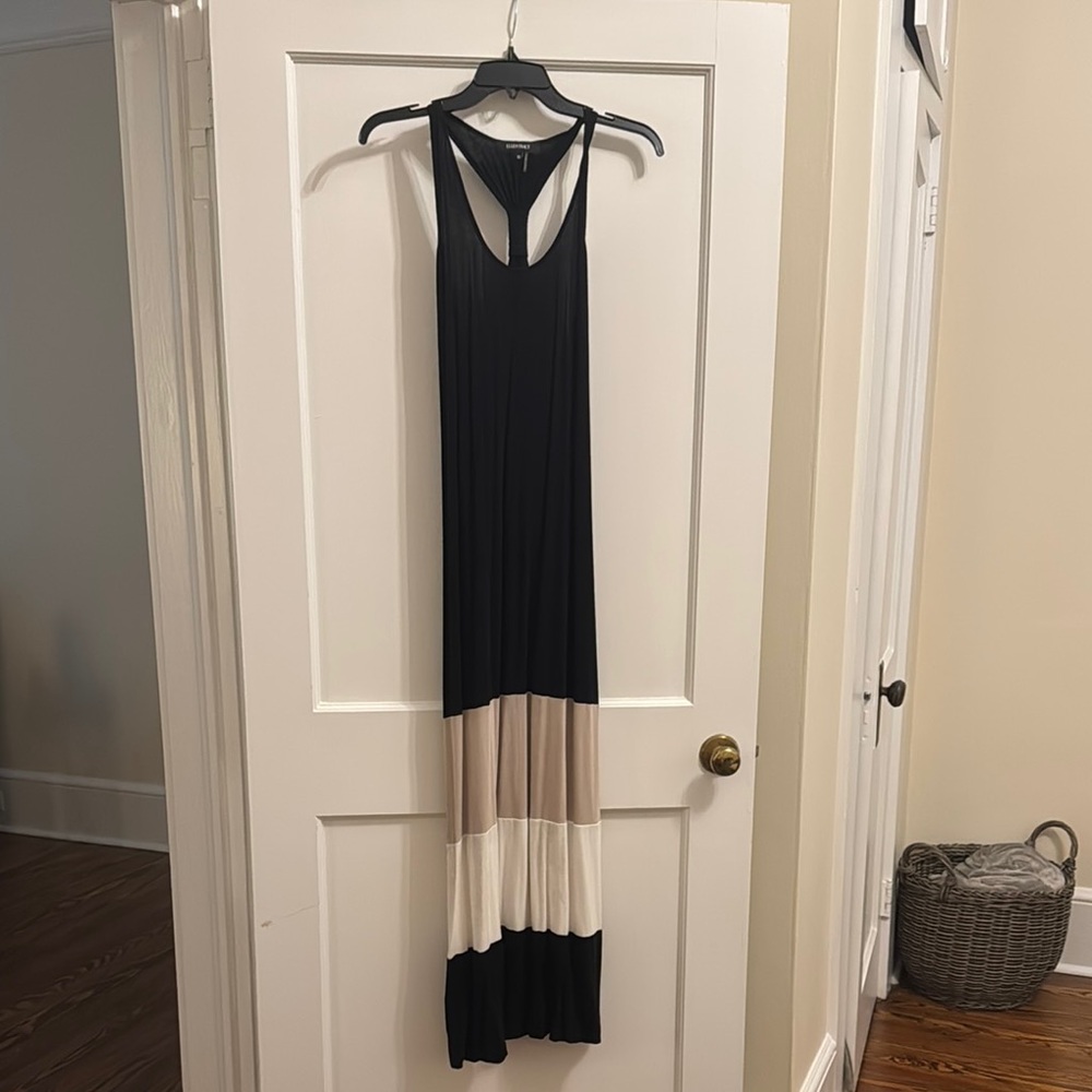 Ellen Tracy Black Sleeveless Halter Maxi Dress